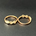Silver Ladies Toe Rings 2 Hearts RG