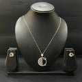 Silver Ladies Pendant Chain Half Circle Rosegold