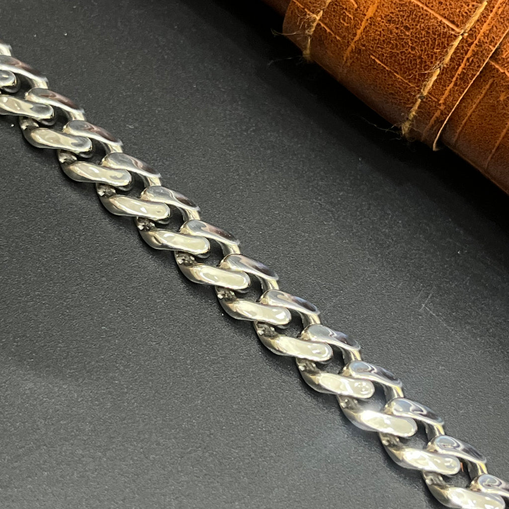 Silver Mens Bracelet Classic Cuban M02 925