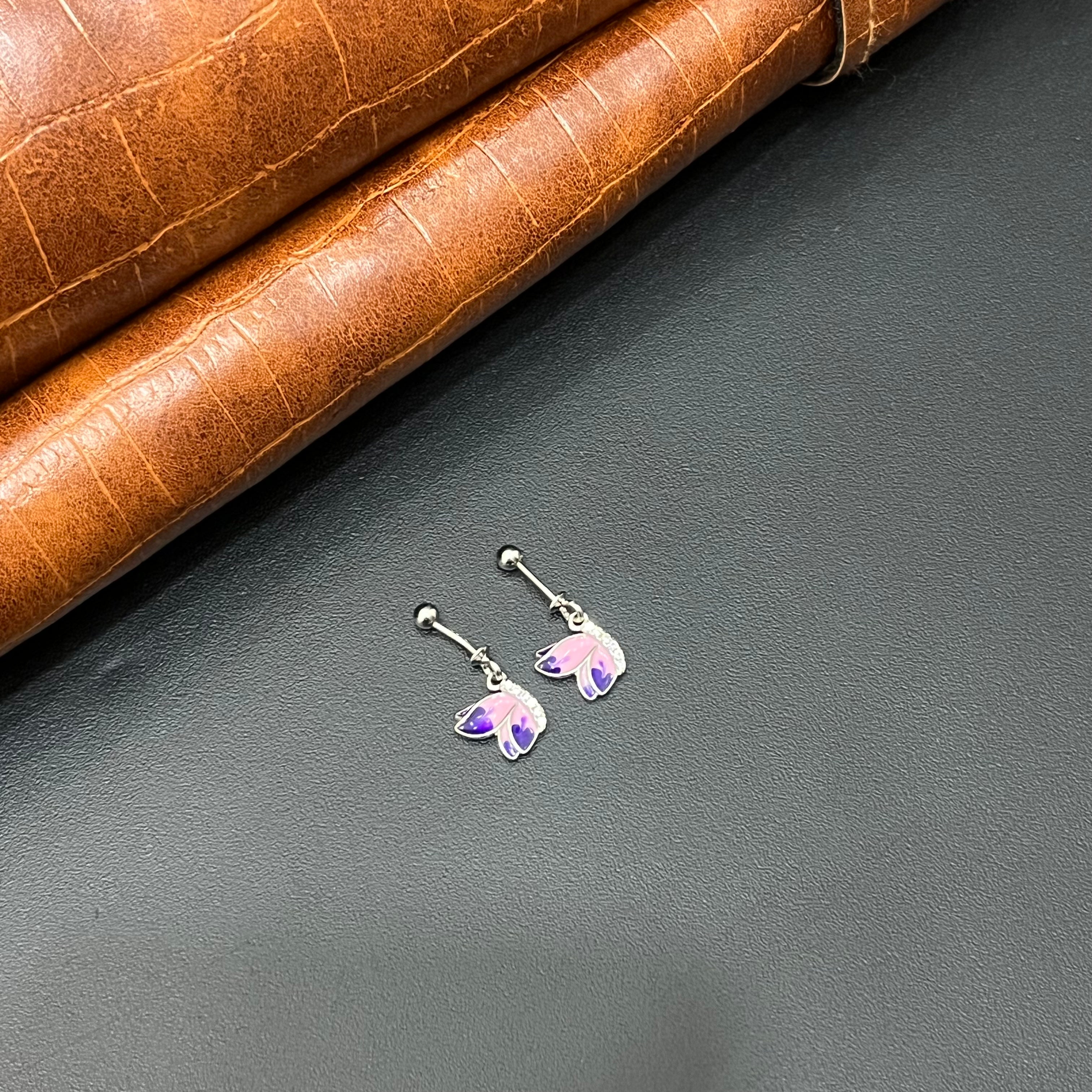 Silver Helix Studs Butterfly S3