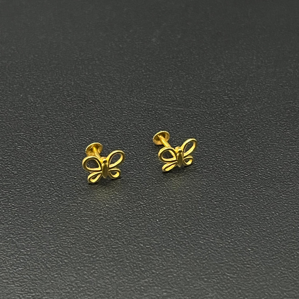 Gold Second stud Butterfly