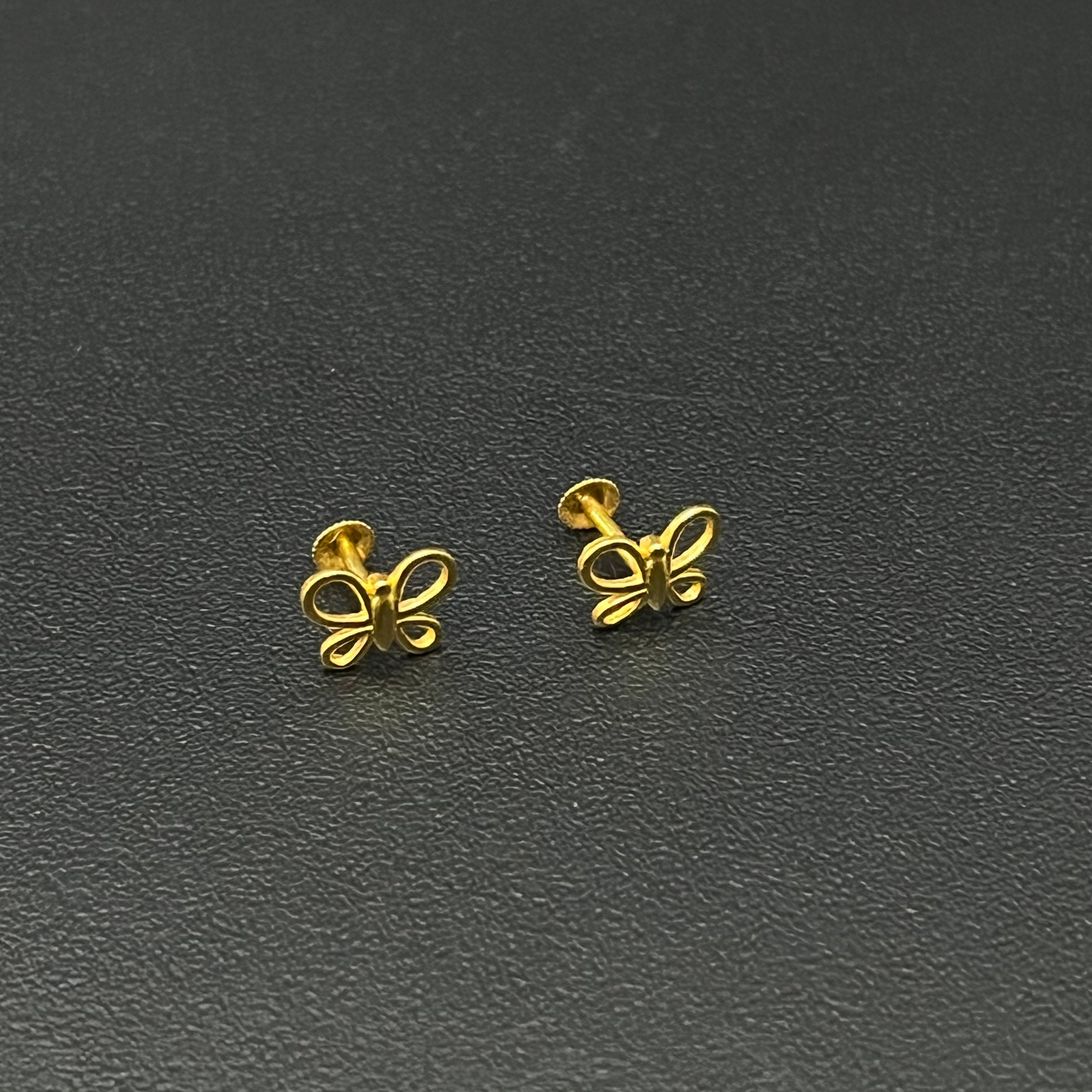 Gold Second stud Butterfly