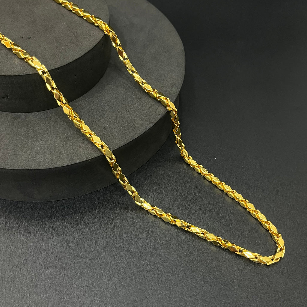 Silver Mens Chain Kathli Gold Finished