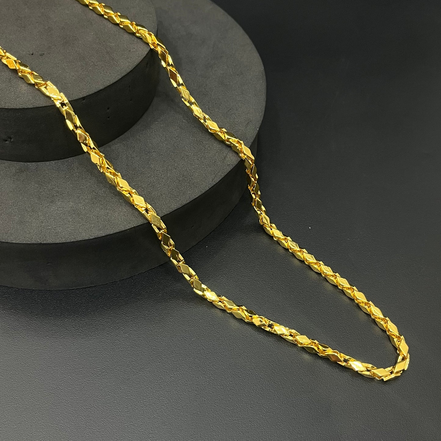 Silver Mens Chain Kathli Gold Finished