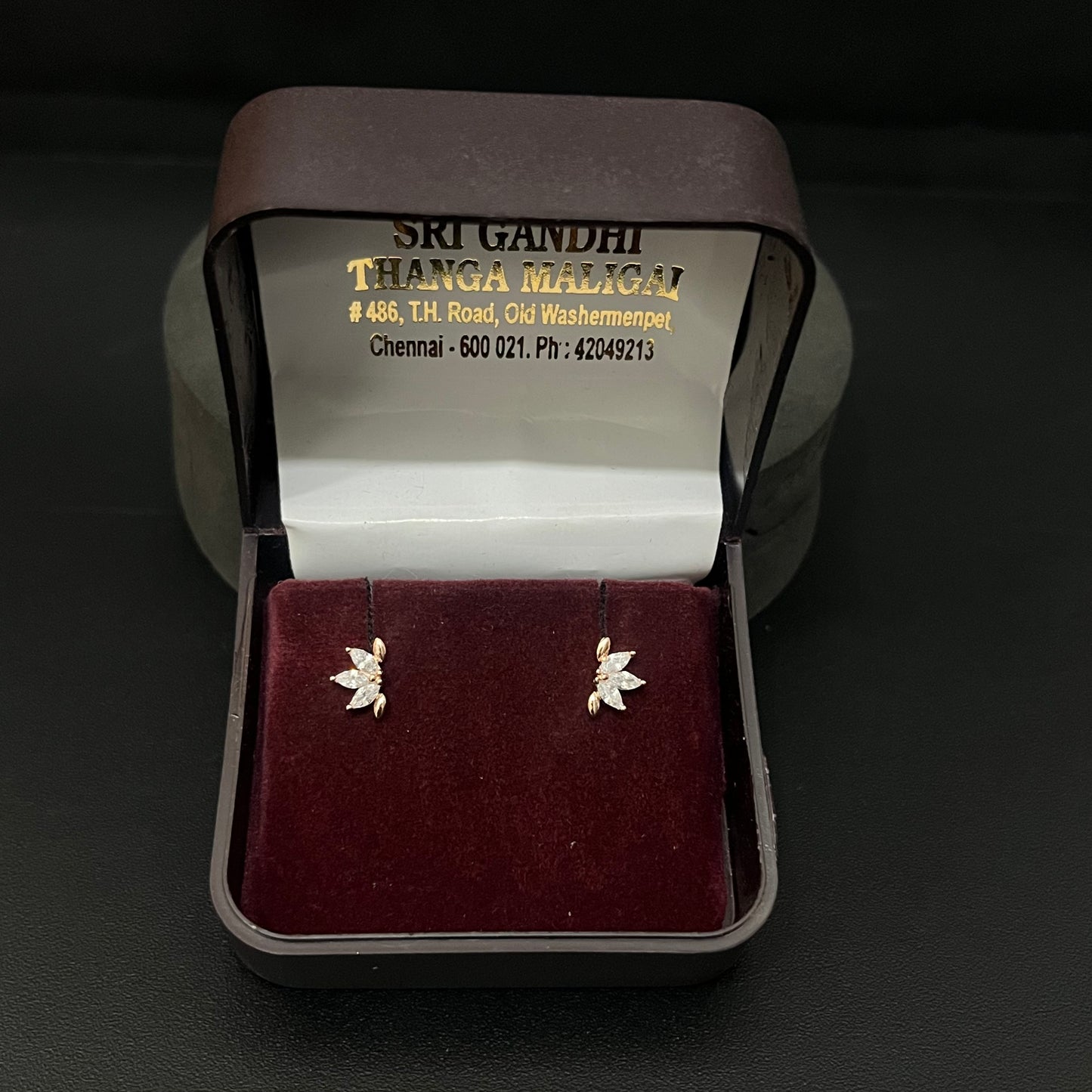 Silver Second Studs Sparks Rosegold