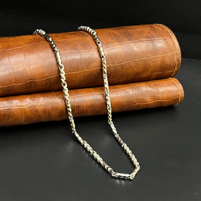 Silver Mens Chain Luxury Spiral Cut Mat Finish 925