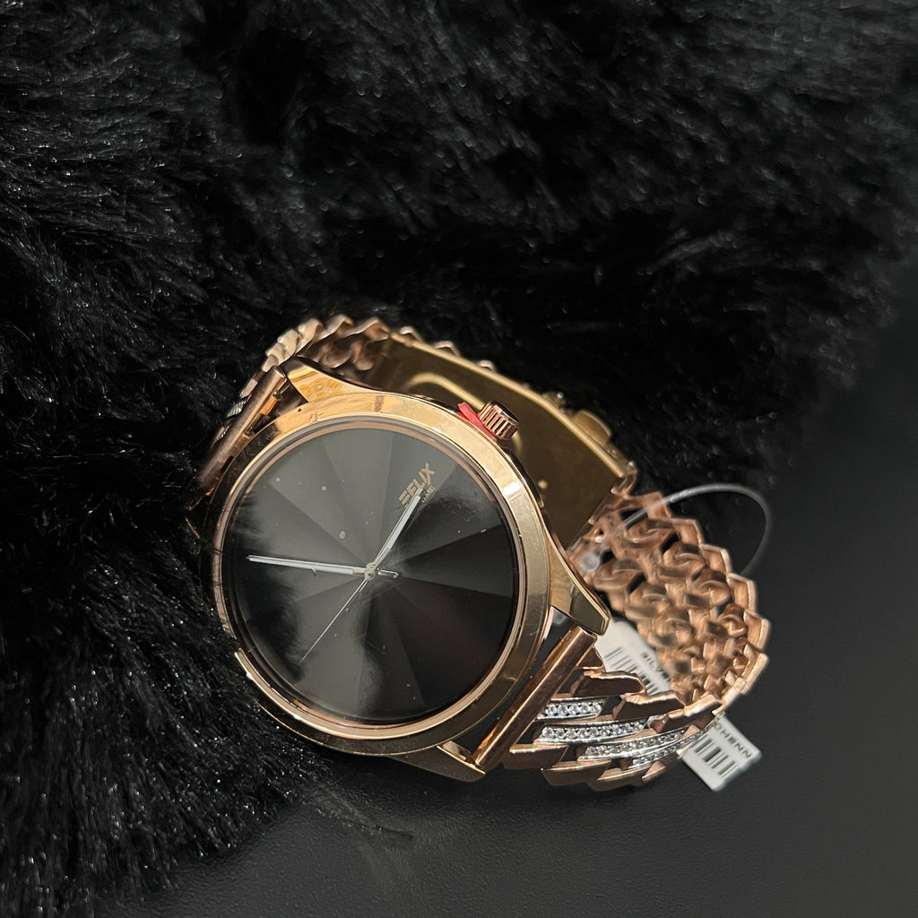 Silver Mens Watch Diamond Bezel Edges Rose Gold 925