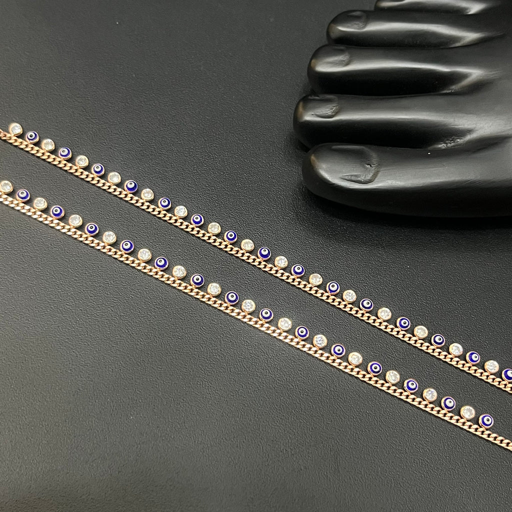 Ladies  Silver Anklet White Beads RG