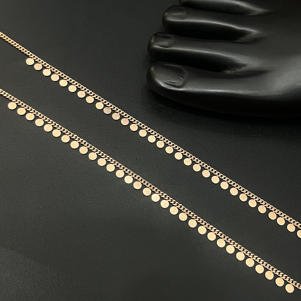 Silver Ladies Anklet Circle Drops RG