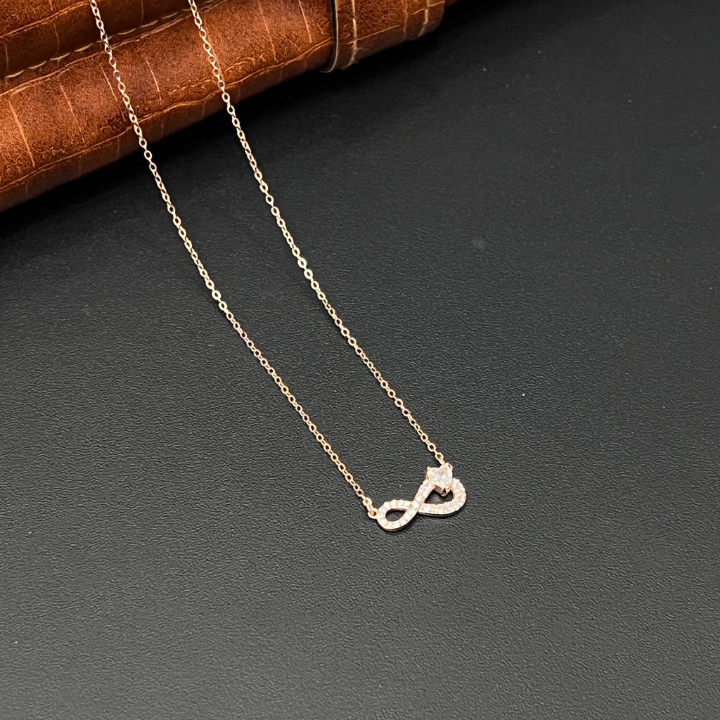 Silver Ladies Pendant Chain Infinity Rosegold Heart