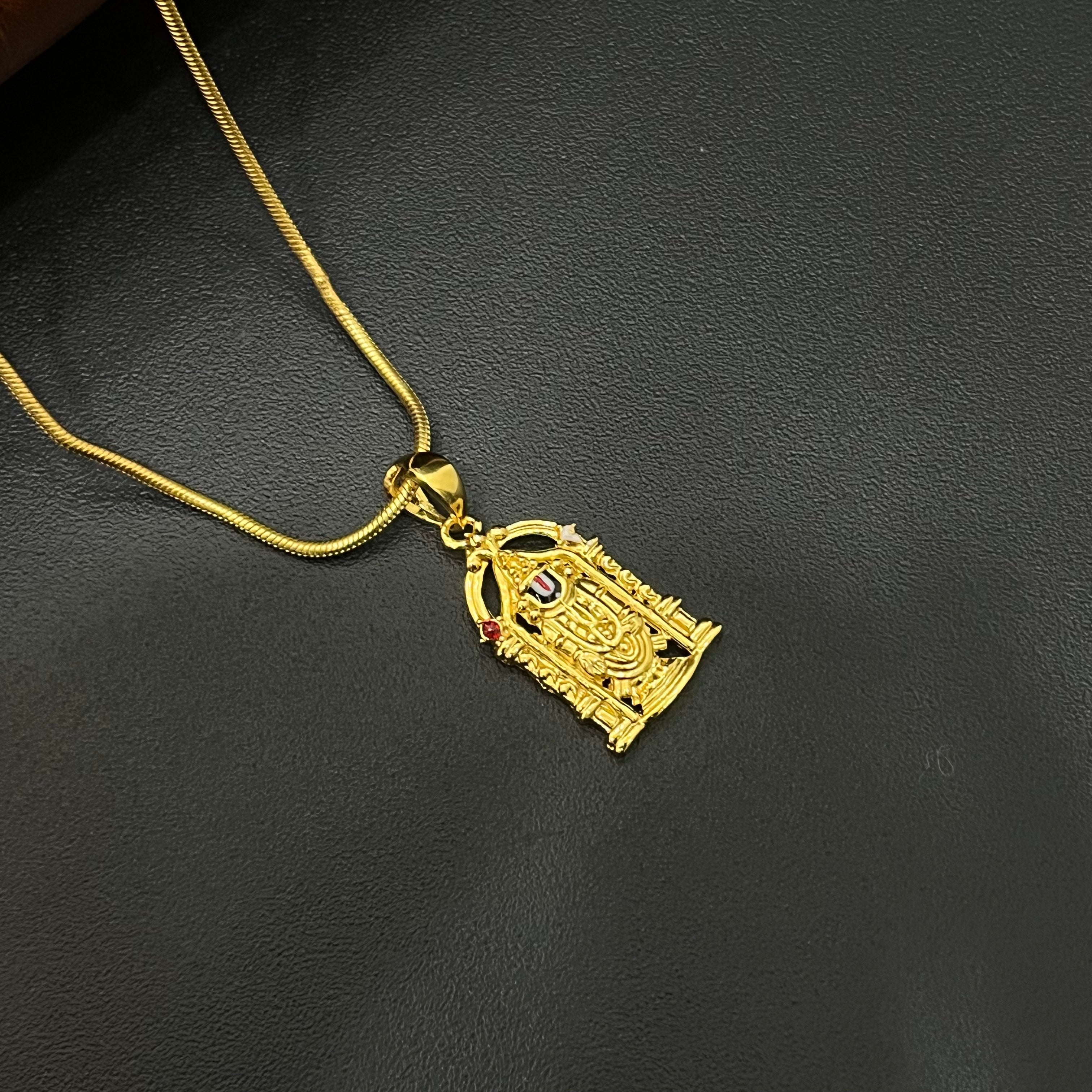Silver Perumal Gold Finished Pendant