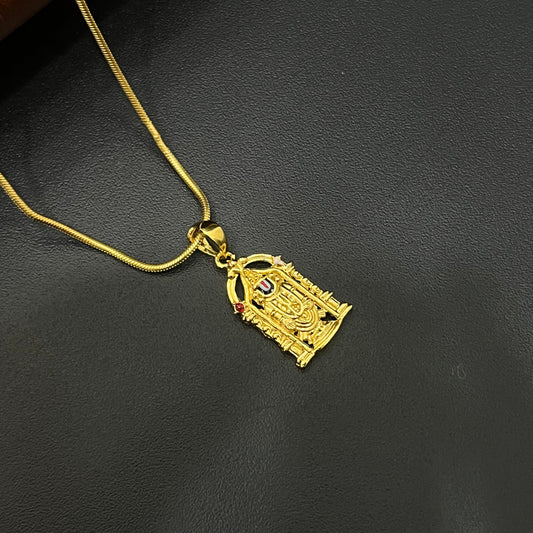 Silver Perumal Gold Finished Pendant