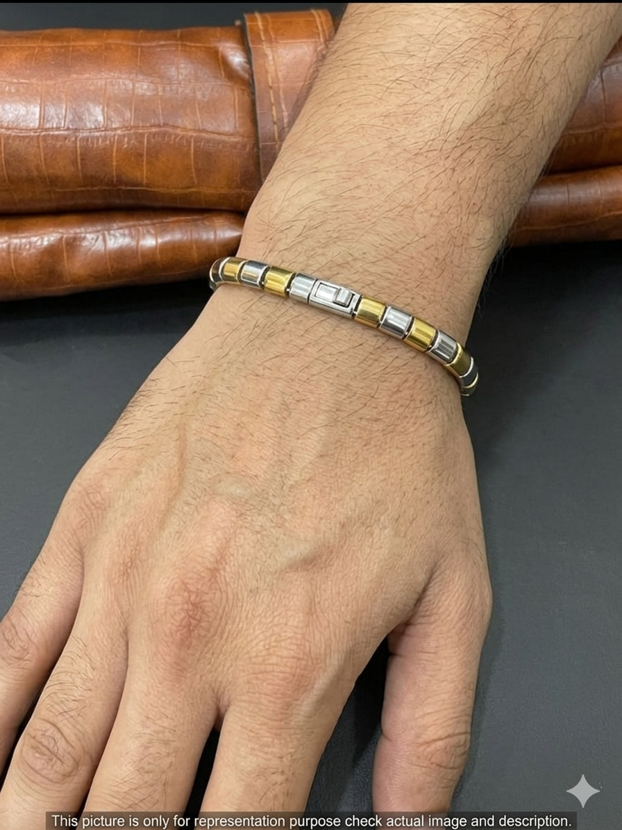 Silver Men's Bracelet Two Tone TT1 925