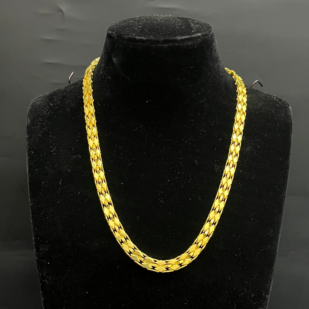 Silver Mens Chain Kathli Premium Two Layer Edition Gold Finish 925