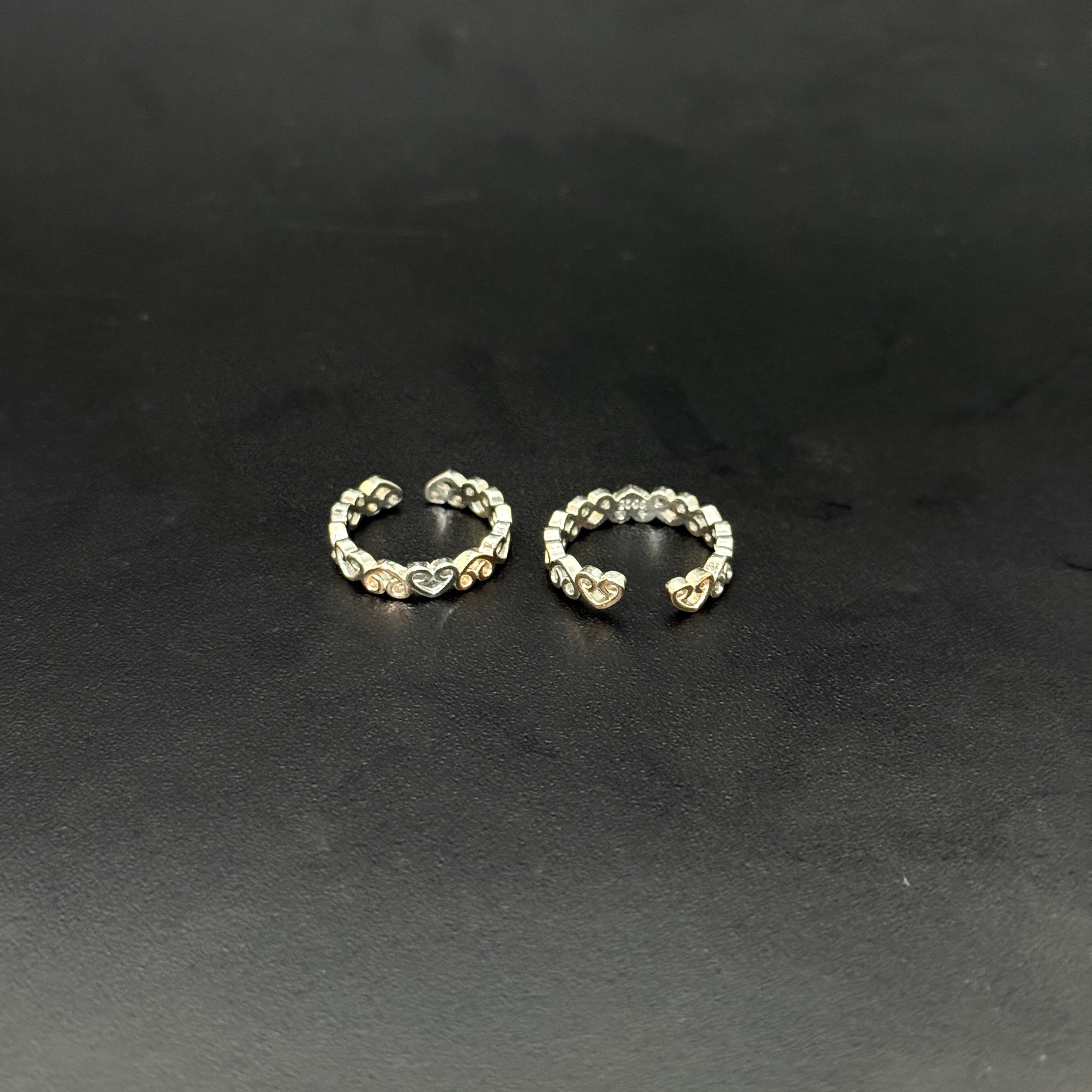 Ladies Toe Rings Heart In