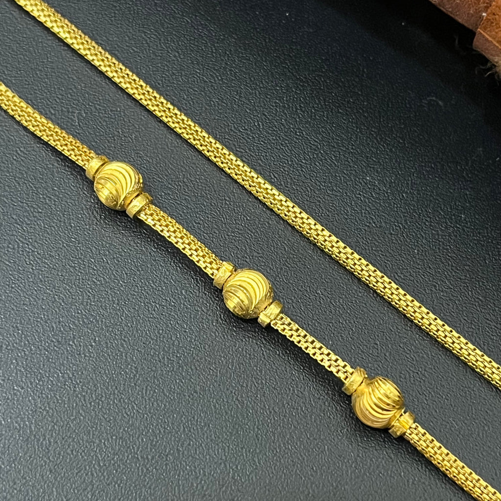 Silver Ladies Thali Saradu 3 Ball 4 Gold Finished