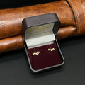 Gold Second stud C Type Leaf 18K