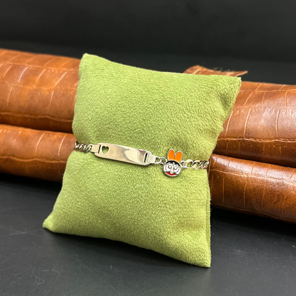 Silver Customised Kids Bracelet Cute Doll Face 925
