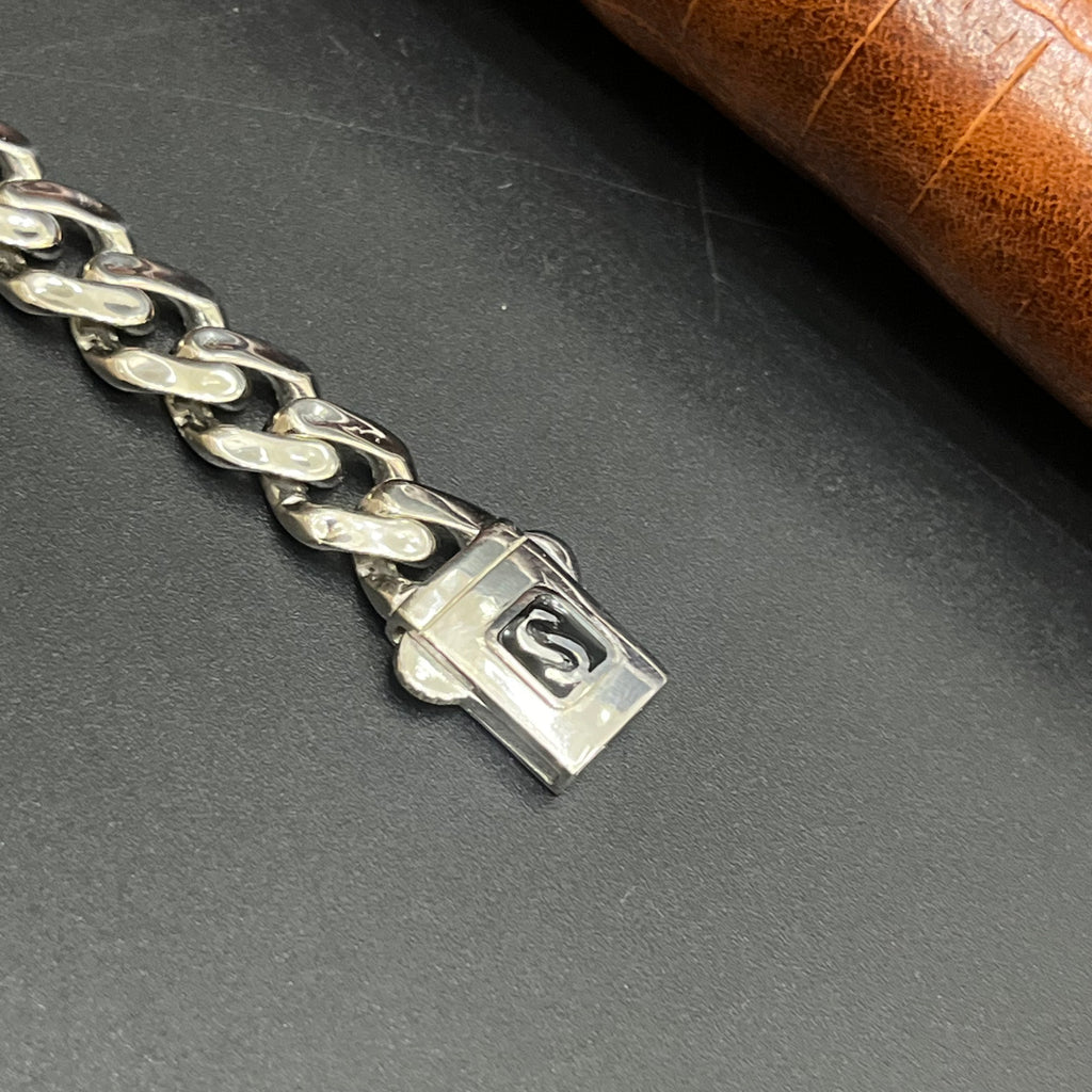 Silver Mens Bracelet Classic Cuban M02 925