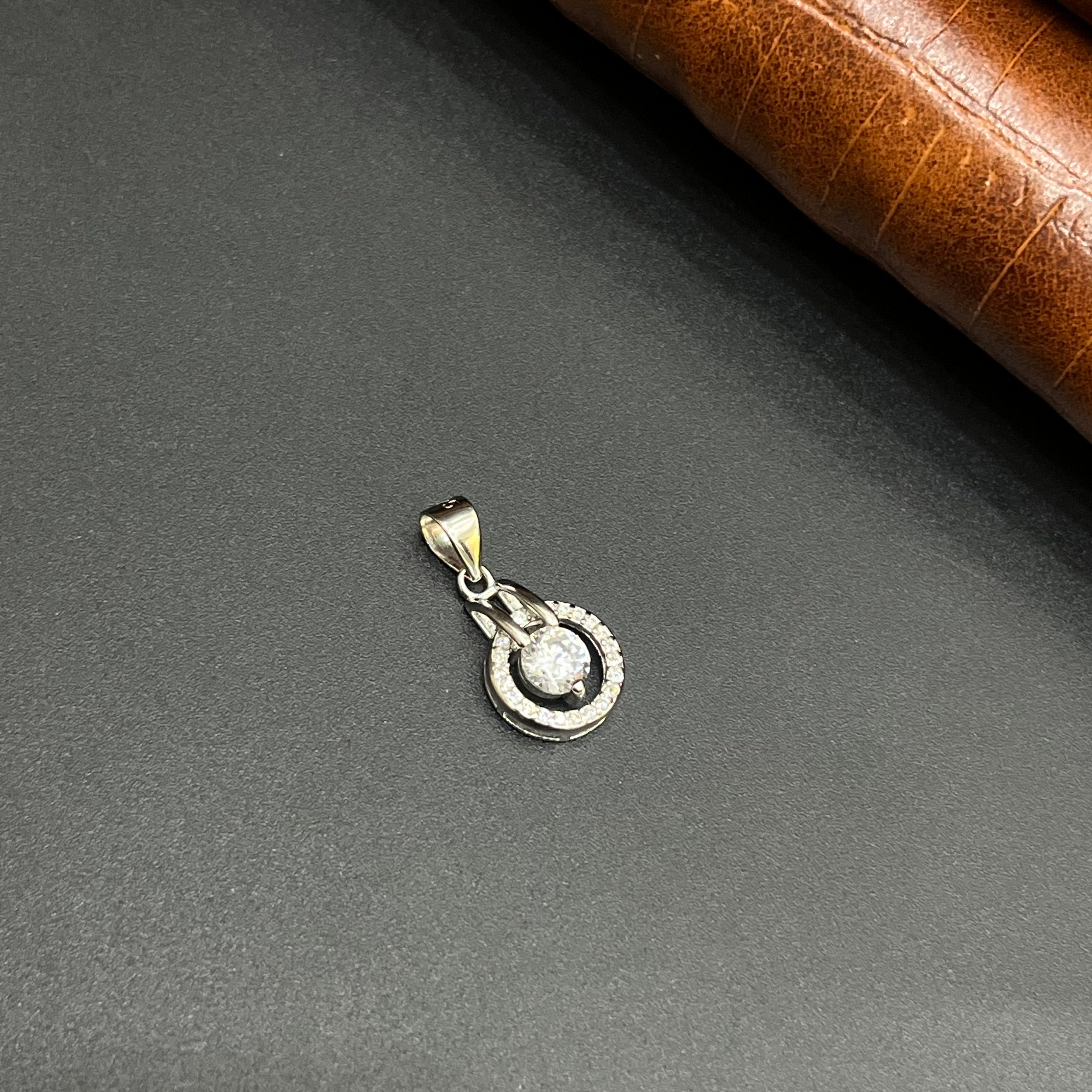Silver Ladies Pendant Double Halo Elegance 925