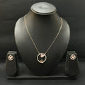 Silver Ladies Pendant Set Butterfly 2 Rosegold Circle