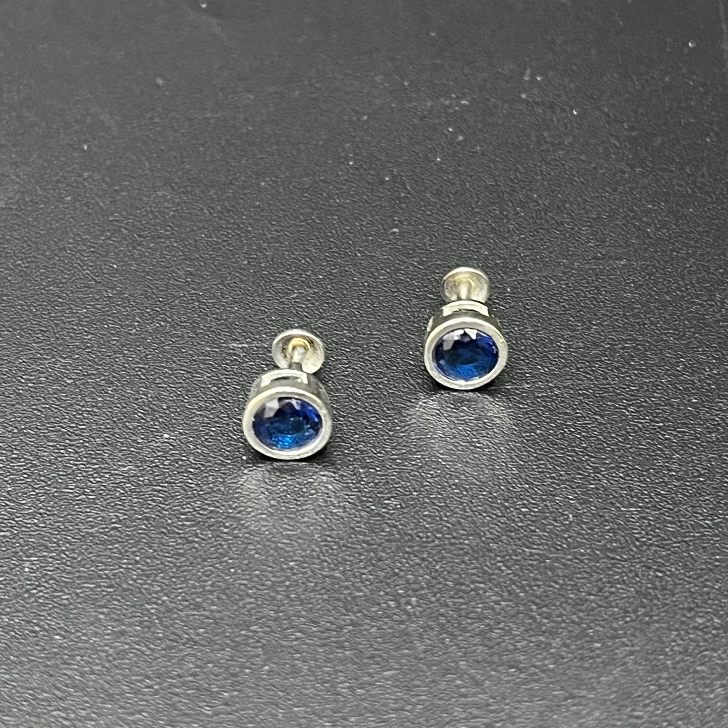 Silver Studs Blue Stone