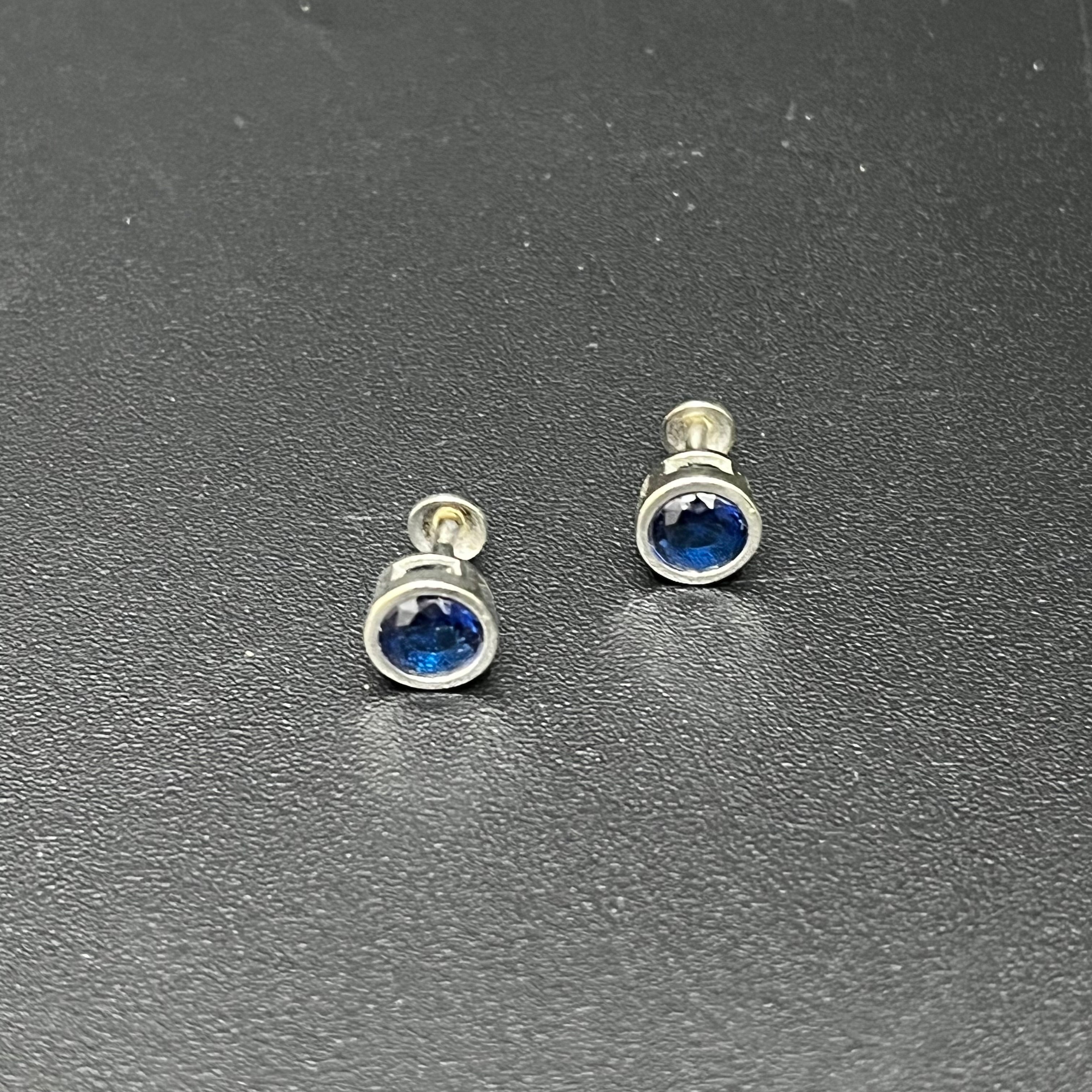Silver Studs Blue Stone