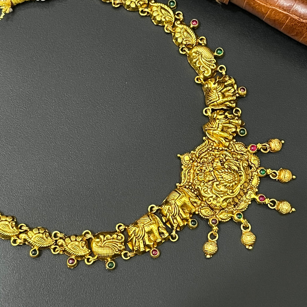 Silver Antique Necklace Gold Finished N02