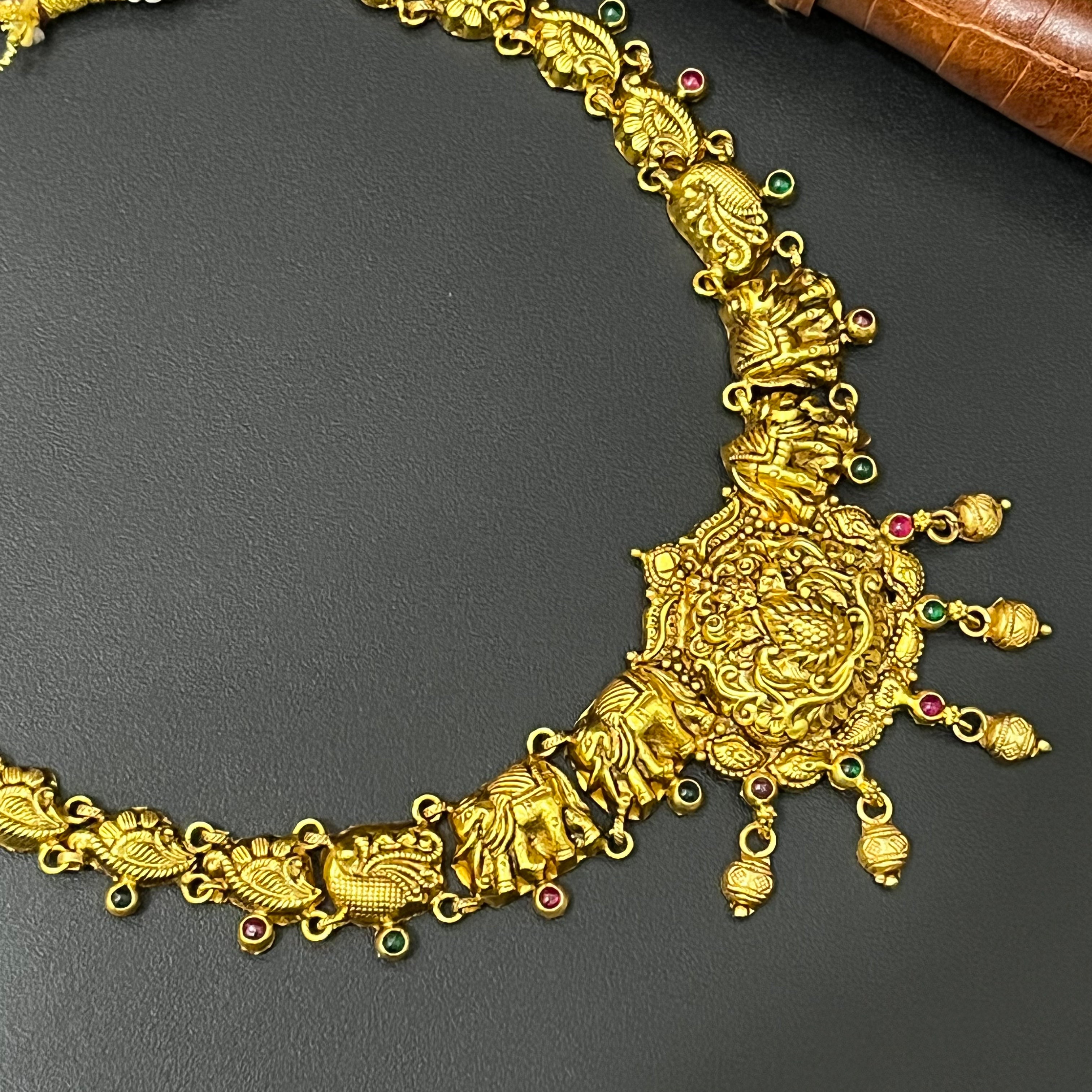 Silver Antique Necklace Gold Finished N02