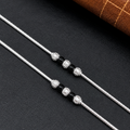 Silver Ladies Anklet Black Center Beads Centre 925