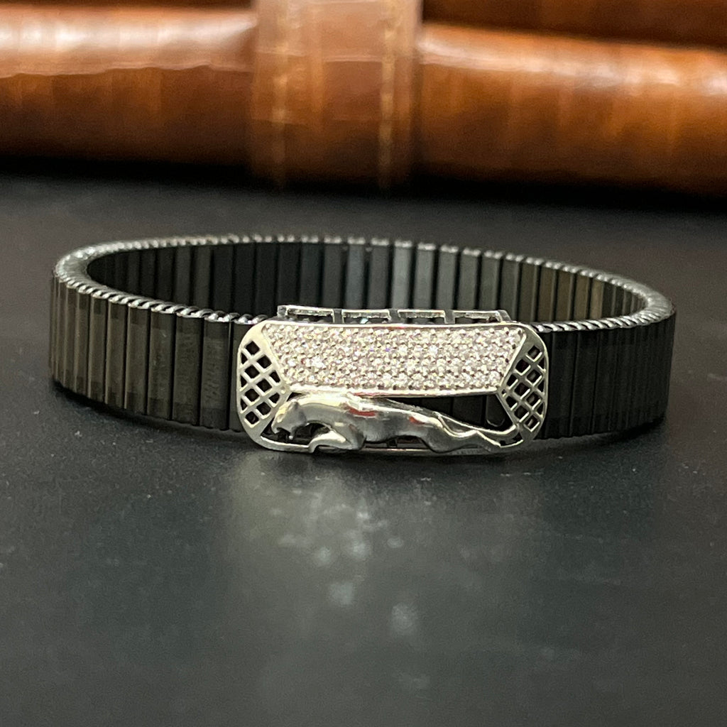 Silver Mens Flexible Bracelet Jaguar 2 925