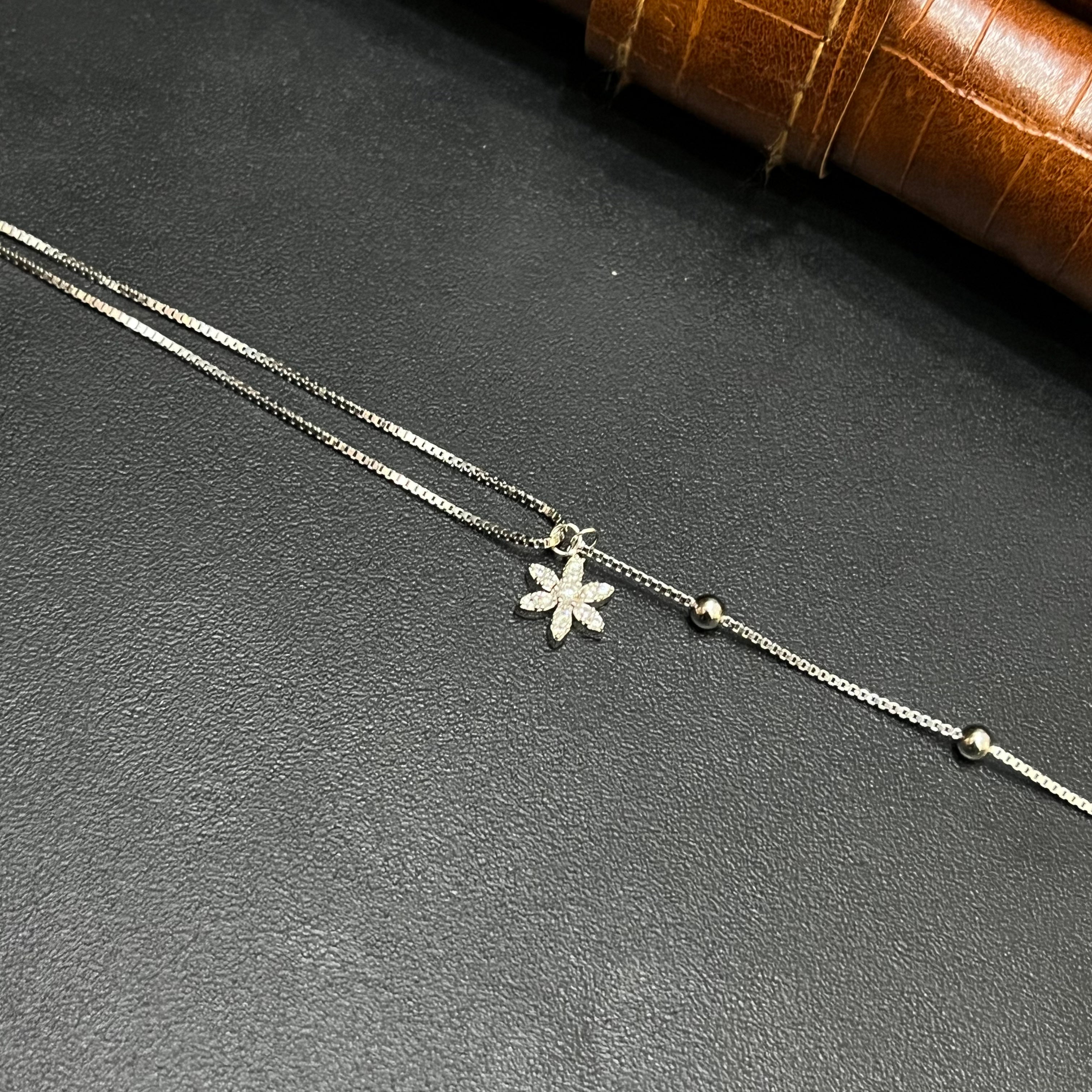 Silver Ladies Bracelet Crystal Petal Grace 925