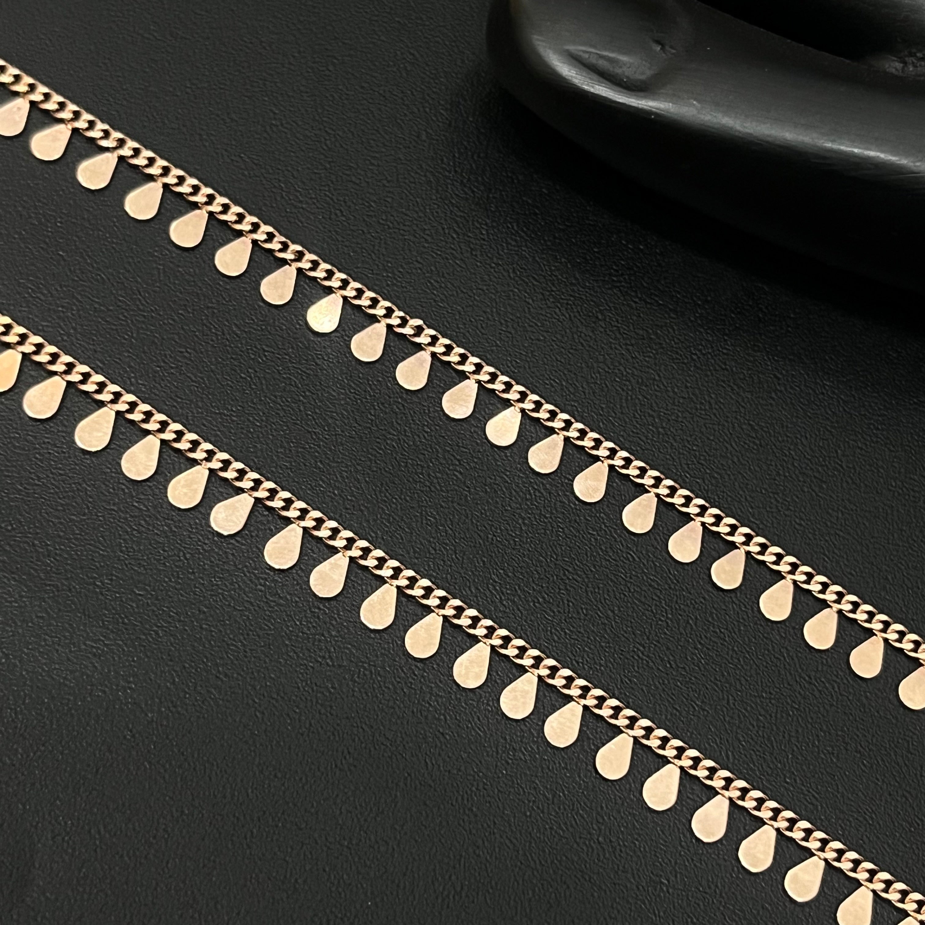 Silver Ladies Anklet Water Droplets RG