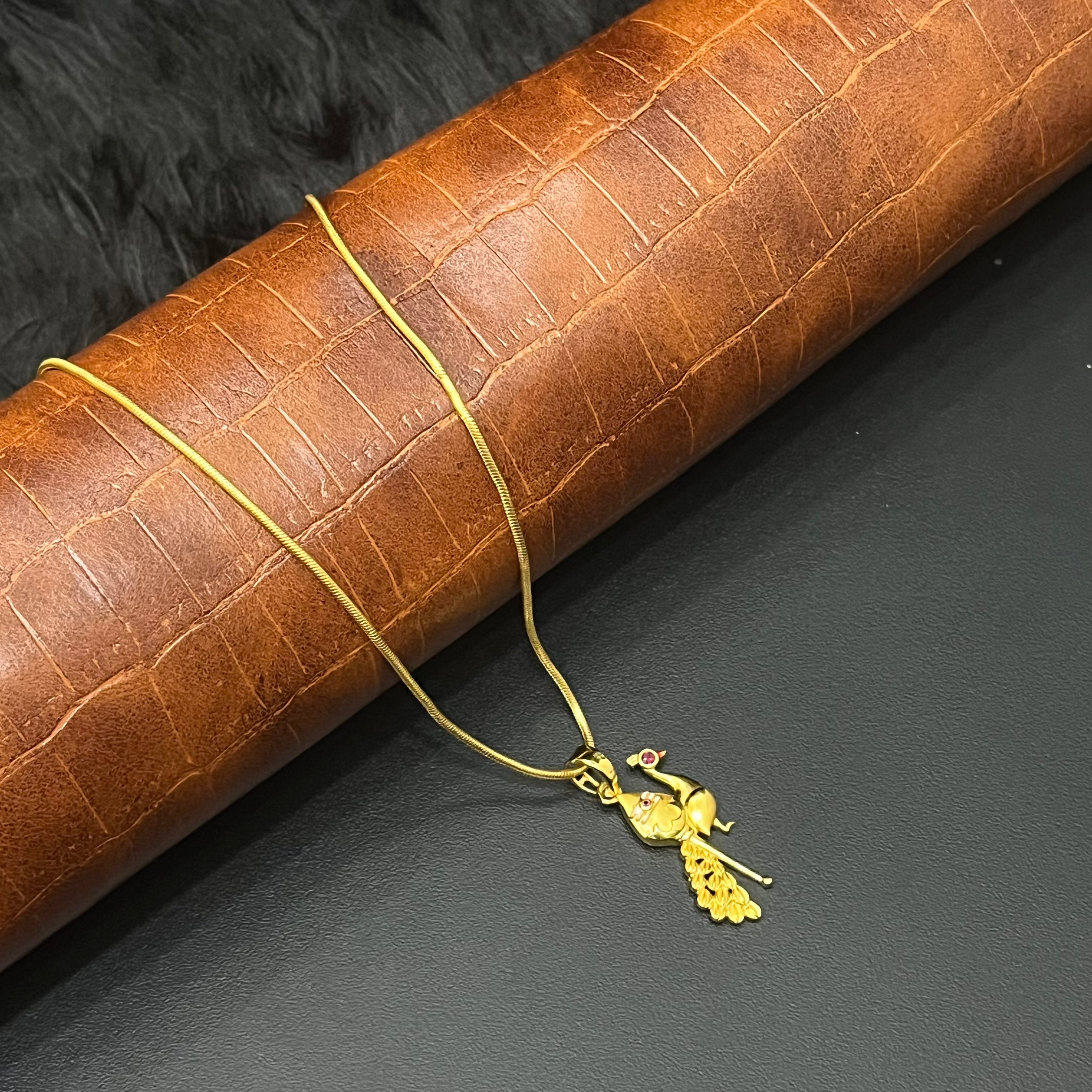 Silver Peacock & Vel Gold Finished Pendant