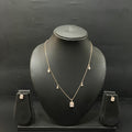 Silver Ladies Pendant Chain & Stud Set AD Box Rosegold