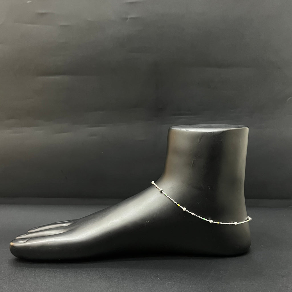 Silver Ladies Anklet Mini Balls