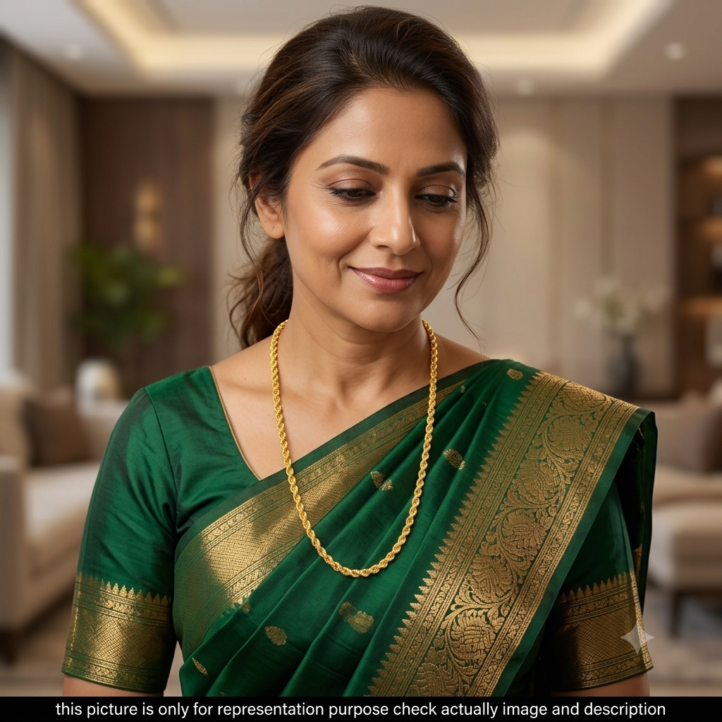 Silver Thali Saradu Plain Muruku Gold Finish  925