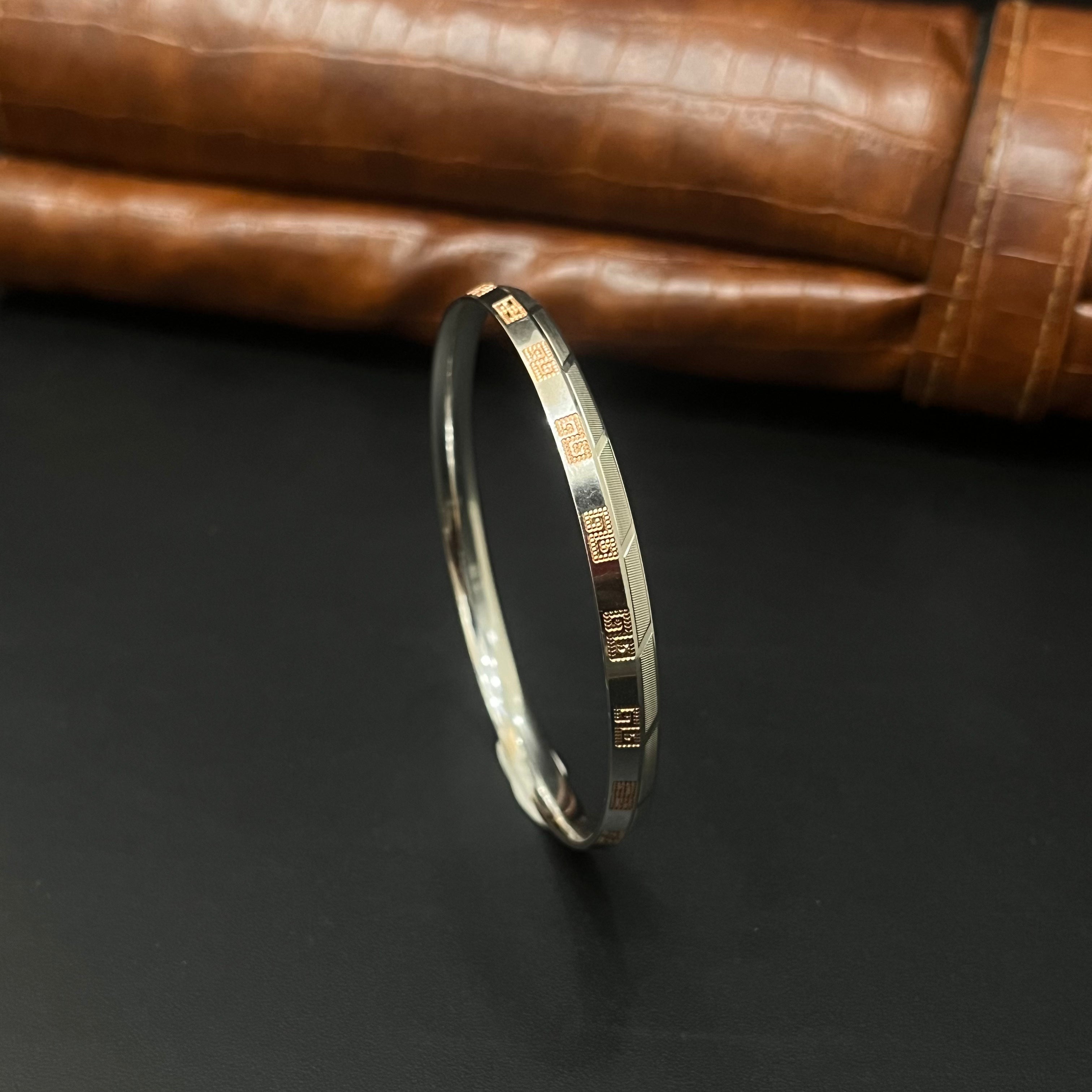 Silver Mens Kada Rosegold Finished Imported 925 R01