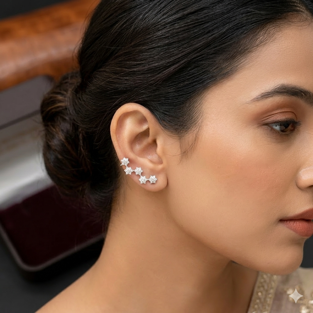 Silver Ladies  Earcuffs DS3 Leaf