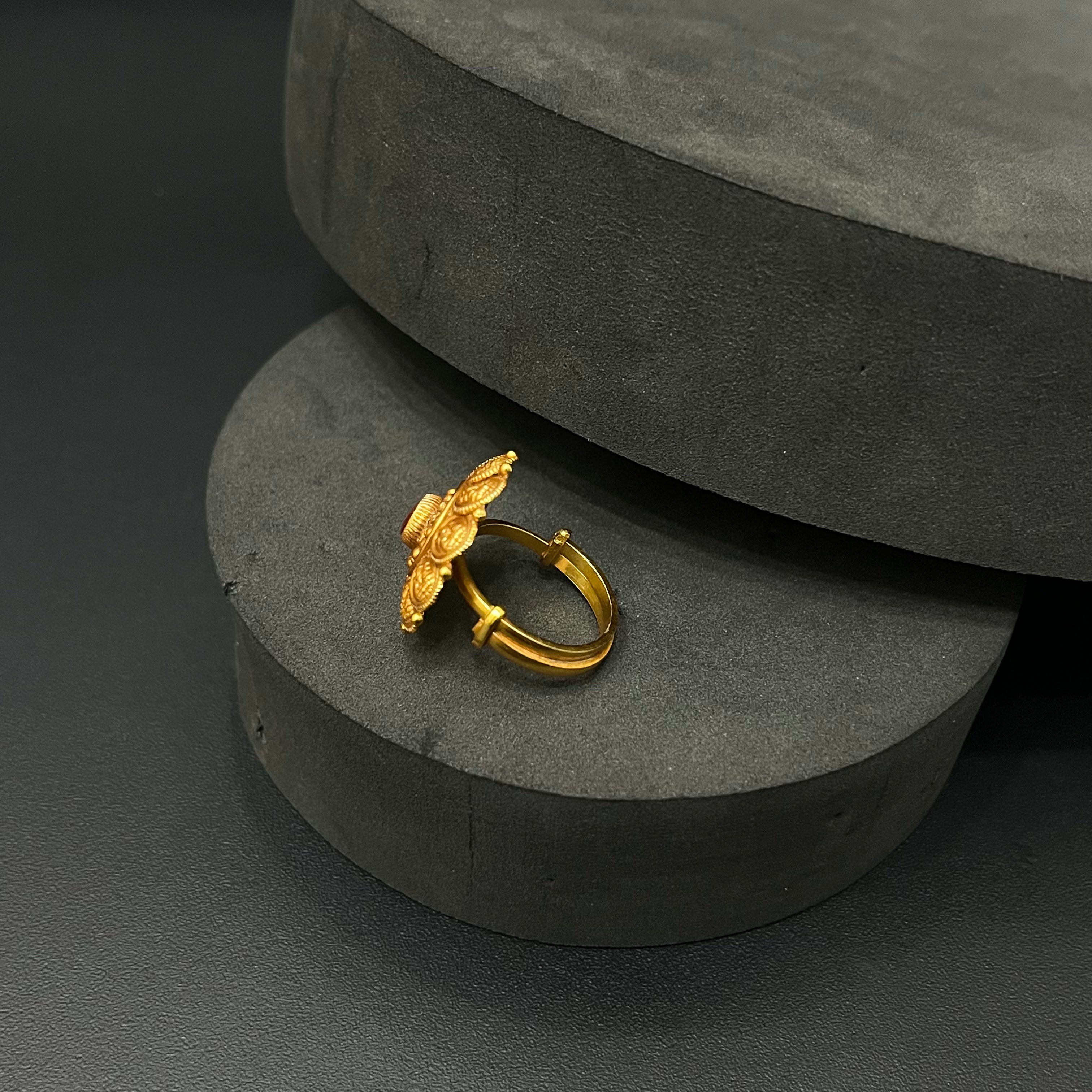 Silver Antique Finished Ring Adjustable kass Lakshmi