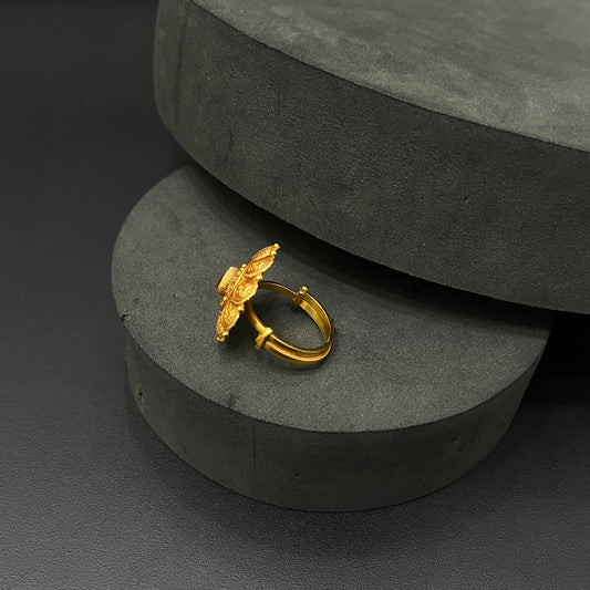 Silver Antique Finished Ring Adjustable kass Lakshmi