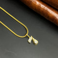 Silver Ladies Pendant Chain Luna Drop Sparkle Gold Finish 925