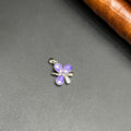 Silver Ladies Pendant Royal Purple Floral Charm 925
