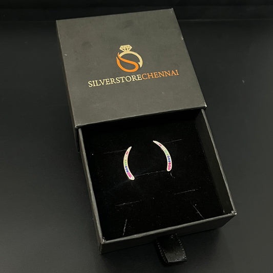 Silver Ear Cuff Rainbow C Rosegold