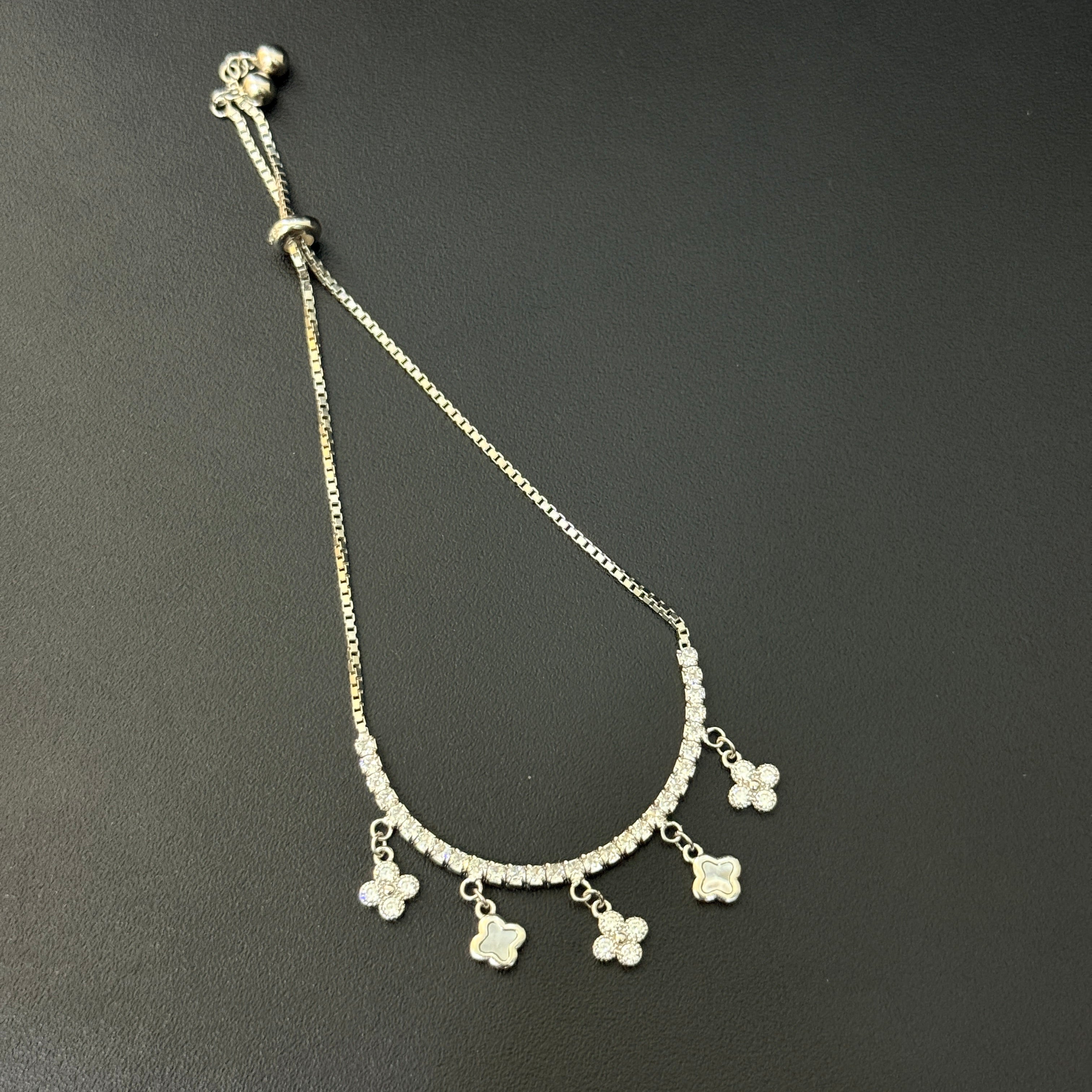 Silver Ladies Bracelet Adjustable Push lock DS 08 SS