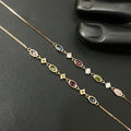Silver Ladies Anklet Multi Crystal Rosegold 925