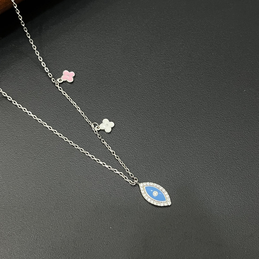Silver Ladies Chain Charms Colourful