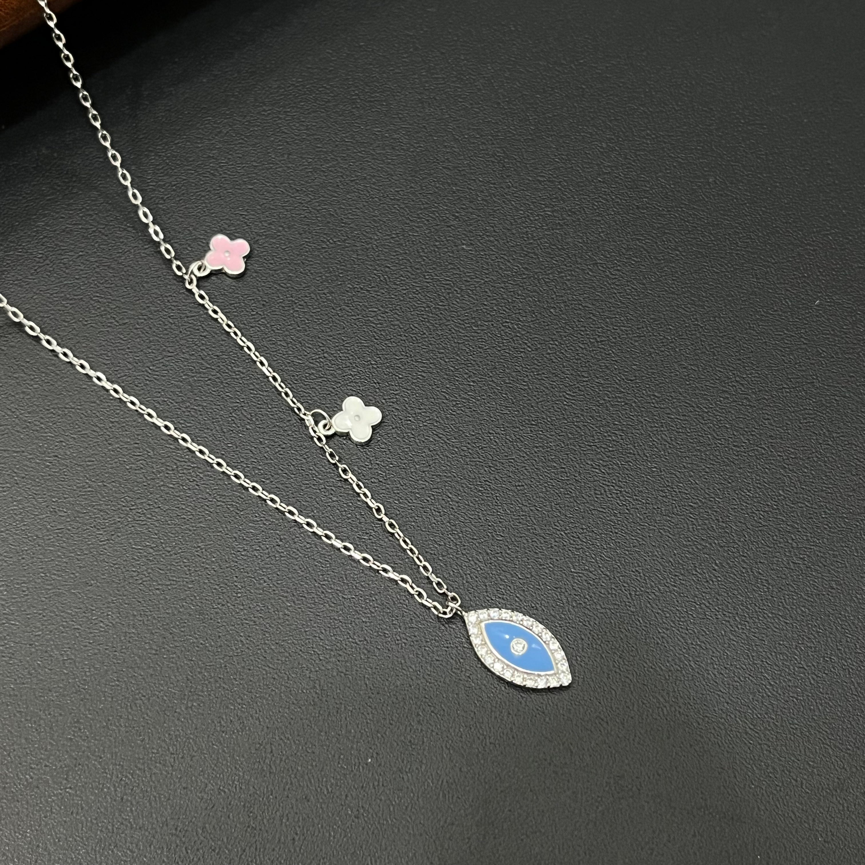 Silver Ladies Chain Charms Colourful