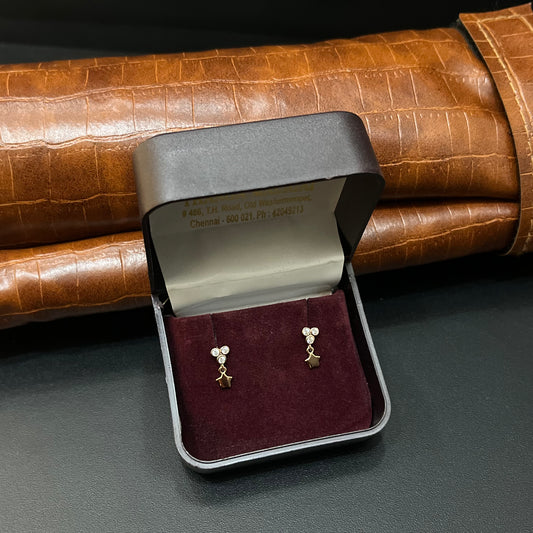 Silver Second Studs Hearts Hanging