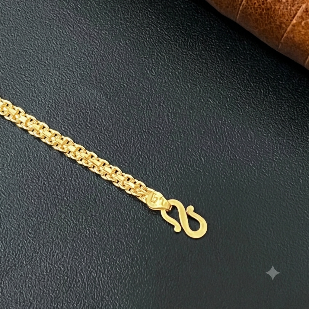 Silver Mens Chain Flat 18i Inches Gold Finished 925 R